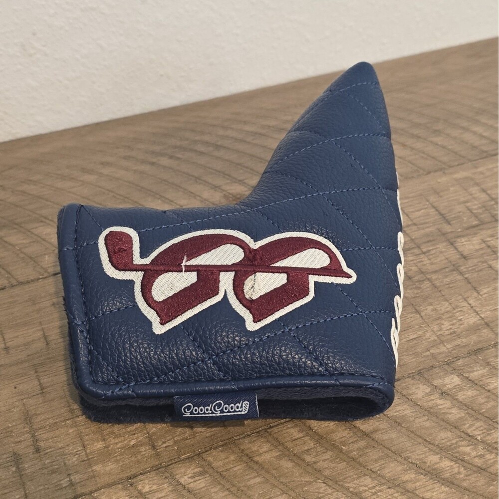 Good Good Golf Putter Headcover Navy Blue Quilted Blade Golf Club Cover
